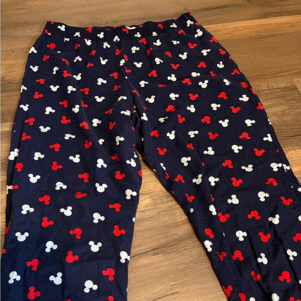 WomensGAP Navy Jogger Pajama Pants with Red & White Mickey Heads Size Medium - Picture 4 of 10